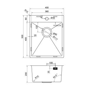 Мойка кухонная Reflexion Iseo 40-SS RX2240SS полированная сталь